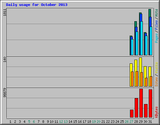 Daily usage for October 2013