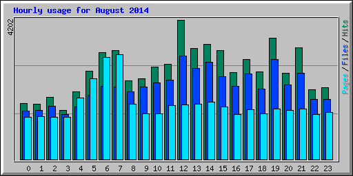 Hourly usage for August 2014
