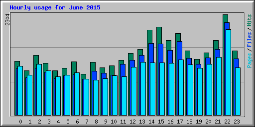 Hourly usage for June 2015