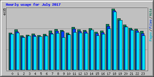 Hourly usage for July 2017