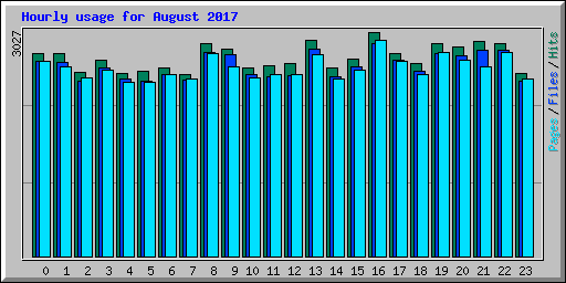 Hourly usage for August 2017