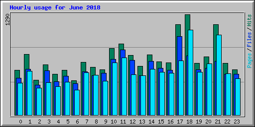 Hourly usage for June 2018