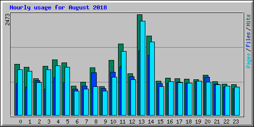 Hourly usage for August 2018