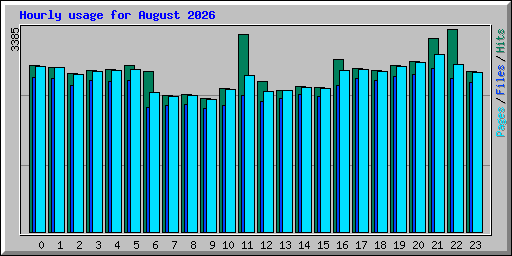 Hourly usage for August 2026