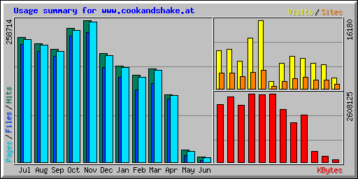 Usage summary for www.cookandshake.at